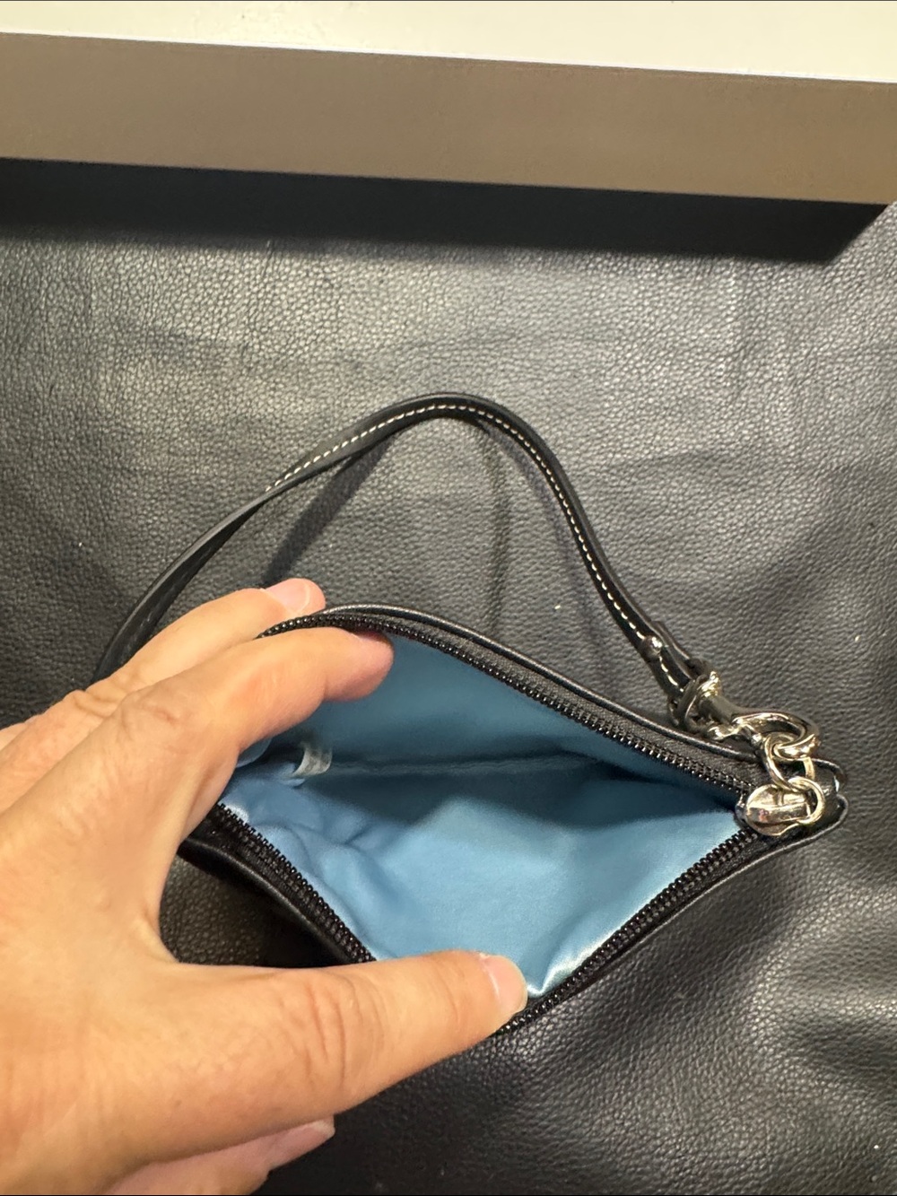 Coach Black Leather Wristlet Clutch with Tag - Picture 3 of 6